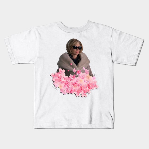 Christine Baranski Pink Floral Kids T-Shirt by baranskini